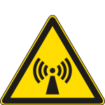 [E1128K] E1128K - Cartello pericolo radiazioni non ionizzanti solo simbolo EN ISO 7010