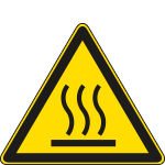[E1139KS] E1139KS - Etichetta adesiva pericolo superficie calda EN ISO 7010
