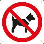 [E1325K] E1325K - Cartello divieto accesso ai cani solo simbolo EN ISO 7010