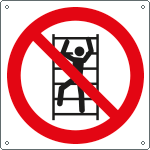 [E1336X] E1336X - Cartello vietato arrampicarsi sugli scaffali solo simbolo EN ISO 7010