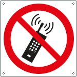 [E1338K] E1338K - Cartello divieto tenere telefoni accesi solo simbolo EN ISO 7010
