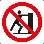 [E1341X] E1341X - cartello divieto vietato spingere solo simbolo EN ISO 7010