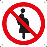 [E13481X] E13481X - cartello divieto accesso donne gravide solo simbolo EN ISO 7010