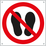 [E1348KS] E1348KS - Etichetta adesiva simbolo vietato calpestare o sostare ISO 7010