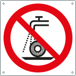 [E13494X] E13494X - cartello divieto uso disco con acqua o umido solo simbolo EN ISO 7010
