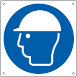 [E1352KS] E1352KS - Etichetta adesiva obbligo casco di protezione EN ISO 7010