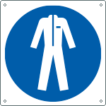 [E1361X] E1361X - Cartello obbligo indossare indumenti protett solo simbolo EN ISO 7010