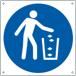 [E1377X] E1377X - Cartello obbligo versare i rifiuti nell'apposito conten.EN ISO 7010