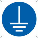 [E1380KS] E1380KS - Etichetta adesiva obbligo simbolo terra EN ISO 7010