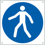 [E1381X] E1381X - Cartello obbligo utilizzare il percorso ped..solo simbolo EN ISO 7010