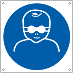 [E1387K] E1387K - cartello proteggere bambini con occhiali opachi EN ISO 7010