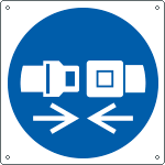 [E1394X] E1394X - Cartello obbligo indossare cintura sicurez.solo simbolo EN ISO 7010