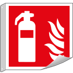 [E15107BFLX] E15107BFLX - Cartello bifacciale flessibile solo simbolo Estintore EN ISO 7010