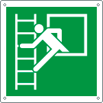 [E15119K] E15119K - Cartello emergenza finestra con scala solo simbolo EN ISO 7010