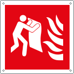 [E15121K] E15121K - Cartello antincendio coperta antifiamma solo simbolo EN ISO 7010
