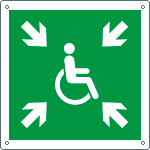 [E15148W] E15148W - Cartello emergenza rifugio temporaneo di evacuazione EN ISO 7010 E024