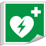 [E15156BFLX] E15156BFLX - Cartello bifacciale flessibile solo simbolo Defibrillatore EN ISO 7010