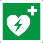 [E15156W] E15156W - Cartello defibrillatore di emergenza solo simbolo EN ISO 7010