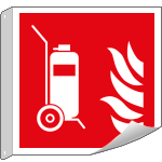 [E15165BFLX] E15165BFLX - Cartello bifacciale flessibile solo simb.Estintore carrel. EN ISO 7010