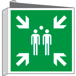 [E15180BIX] E15180BIX - Cartello bifacciale PUNTO DI RACCOLTA EN ISO 7010