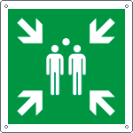 [E15180W] E15180W - Cartello emergenza punto di raccolta solo simbolo EN ISO 7010