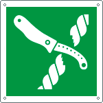 [E15234K] E15234K - cartello sicurezza coltello per zattera di salvataggio EN ISO 7010