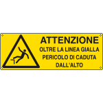 [E17105KS] E17105KS - Etichetta adesiva non oltrepassare linea gialla...EN ISO 7010