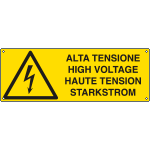 [E17109KS] E17109KS - Etichetta adesiva alta tensione in 4 lingue EN ISO 7010