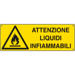 [E1711KS] E1711KS - Etichetta adesiva attenzione liquidi infiammabili EN ISO 7010