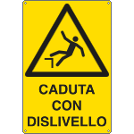 [E17128X] E17128X - Cartello pericolo pericolo caduta con dislivello EN ISO 7010 W008
