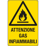 [E1713X] E1713X - Cartello pericolo attenzione gas infiammabili EN ISO 7010