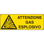[E1714KS] E1714KS - Etichetta adesiva pericolo attenzione gas esplosivo EN ISO 7010