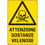 [E1718X] E1718X - Cartello pericolo attenzione sostanze velenose EN ISO 7010