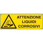 [E1721K] E1721K - Cartello pericolo attenzione liquidi corrosivi EN ISO 7010