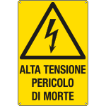 [E1728X] E1728X - Cartello pericolo alta tensione pericolomorte EN ISO 7010