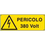 [E1747KS] E1747KS - Etichetta adesiva pericolo 380 volt EN ISO 7010