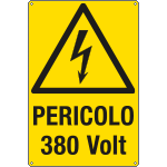 [E1747X] E1747X - Cartello pericolo 380 Volt. EN ISO 7010