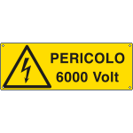 [E1748KS] E1748KS - Etichetta adesiva pericolo 6000 volt EN ISO 7010