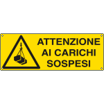 [E1751K] E1751K - Cartello pericolo attenzione carichi sospesi EN ISO 7010