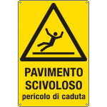 [E1759X] E1759X - Cartello pavimento scivoloso pericolo caduta EN ISO 7010