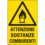 [E1762X] E1762X - Cartello pericolo attenzione sostanze comburenti EN ISO 7010