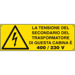 [E1778K] E1778K - Cartello pericolo la tensione del secondario...EN ISO 7010