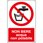[E1806X] E1806X - Cartello divieto non bere acqua non potabile EN ISO 7010