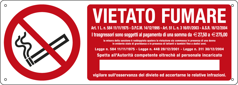 [E18089K] E18089K - Cartello vietato fumare I trasgressori sono soggetti..EN ISO 7010