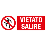 [E18346KS] E18346KS - Etichetta divieto vietato salire EN ISO 7010