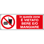 [E1879K] E1879K - Cartello divieto vietato bere e mangiare EN ISO 7010