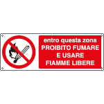 [E1892K] E1892K - Cartello vietato fumare usare fiamme EN ISO 7010
