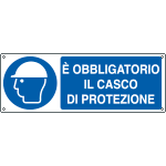 [E1902K] E1902K - Cartello obbligo e'obbligatorio indossare il casco...EN ISO 7010