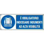 [E191501KS] E191501KS - et. autoadesiva  indossare indumenti alta visibilita'  EN ISO 7010