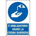 [E192201X] E192201X - cartello usare crema barriera EN ISO 7010